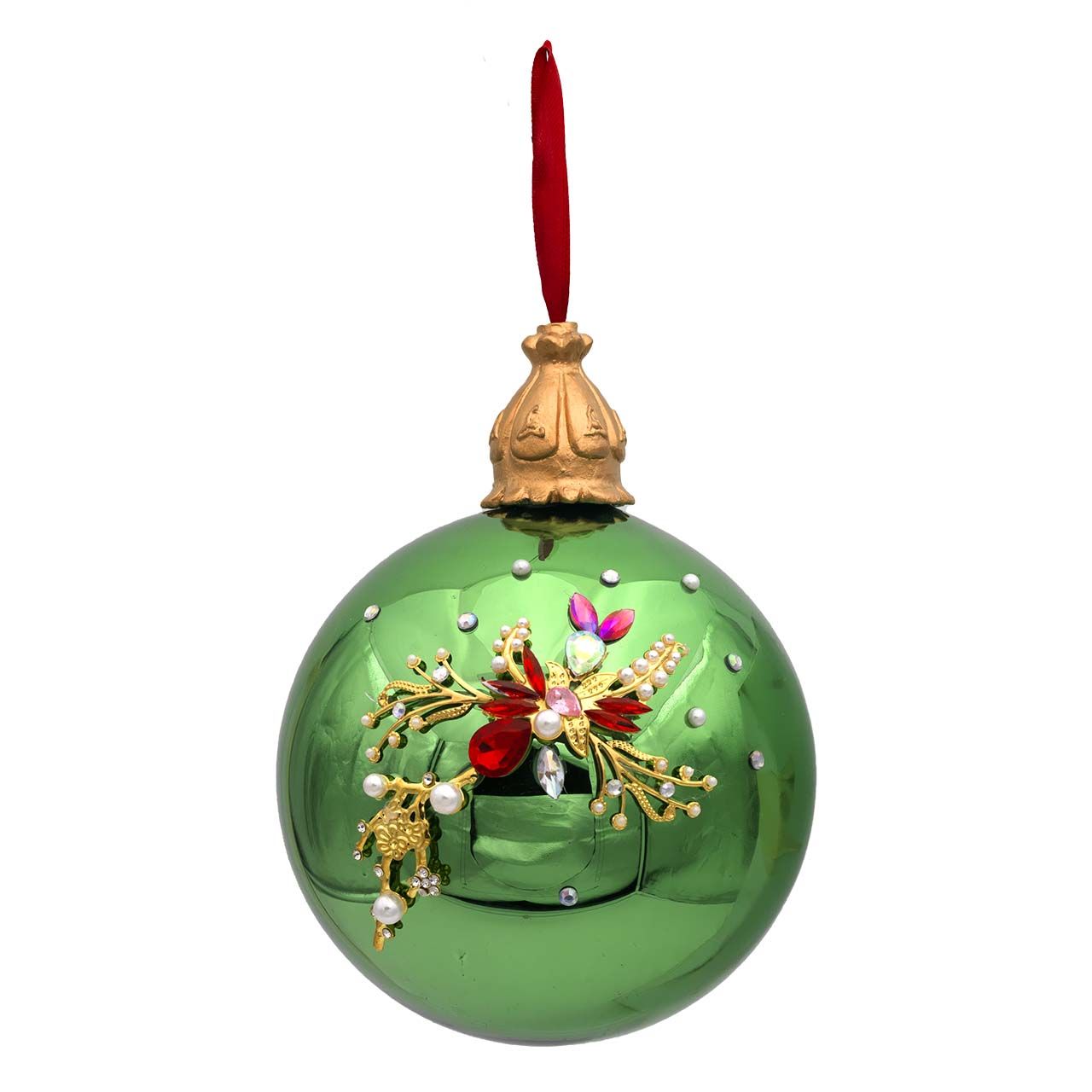 SFERA D. 15 VERDE CON DECORAZIONE IN RILIEVO